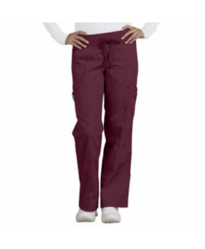 Med Couture The Original Comfort knit waist cargo scrub pant - Wine 