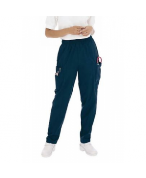 Landau 3-pocket ladies cargo scrub pant - Caribbean blue 