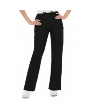 Landau drawstring front elastic back scrub pant - Black 