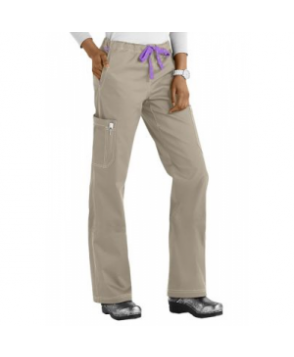 MC by Med Couture Layla cargo scrub pant - Khaki/Purple Haze 