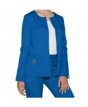 HeartSoul button front scrub jacket with Certainty - Royal 