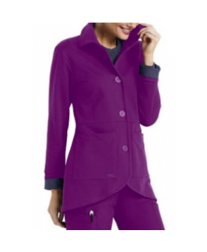 NrG by Barco shaped hem French terry jacket - Ultra Violet/Indigo 