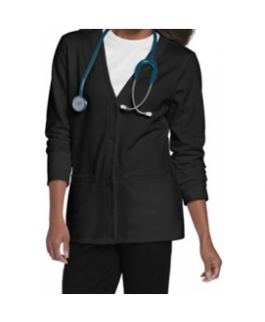 Landau Work Flow v-neck warm up scrub jacket - Black 