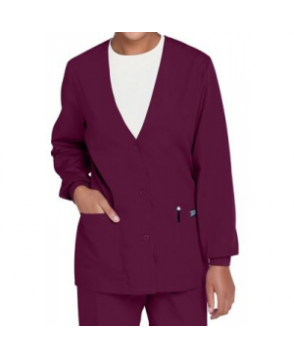 Cherokee Workwear v-neck cardigan scrub jacket - Wine 