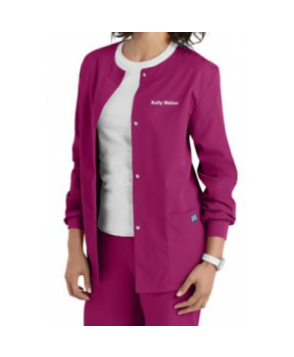 Cherokee Workwear cardigan scrub jacket - Azalea 