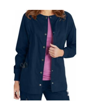 Beyond Scrubs Erin snap front scrub jacket - Navy 