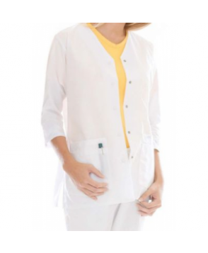 Landau uniforms three quarter sleeve scrub jacket - White 
