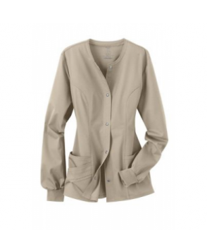 Cherokee Luxe Collection stretch scrub jacket - Khaki 