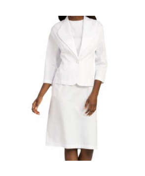 Med Couture Esther Dress and Jacket Set - White 