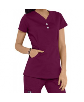 Koi Justine button trim scrub top - Amethyst 