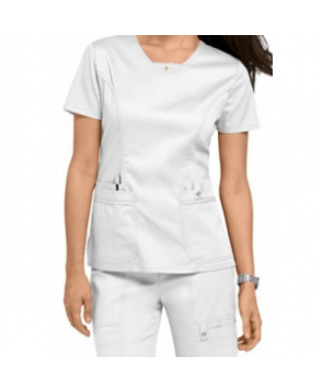 Cherokee Luxe v-neck scrub top - White 