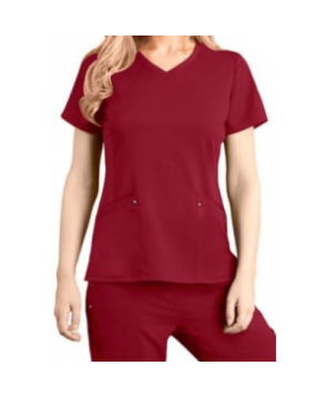 Healing Hands Purple Label Juliet knit panel scrub top - Red 