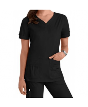 Koi Erica Y-Neck scrub top - Black 