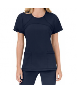 Jockey athletic inspired mesh trim scrub top - New Navy 