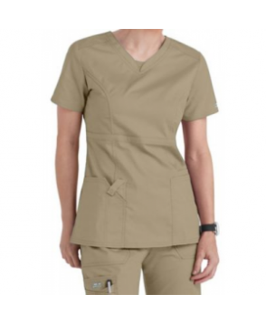 Cherokee Workwear Core Stretch v-neck modern fit scrub top - Dark Khaki 