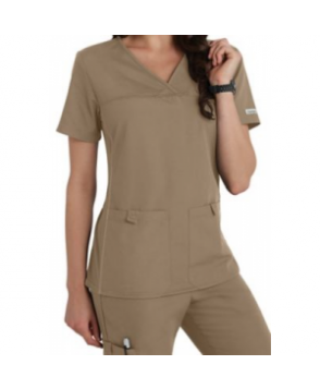 Cherokee Flexibles v-neck scrub top - Dark Khaki 