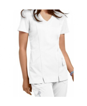 NrG by Barco -pocket shaped v-neck scrub top - White 