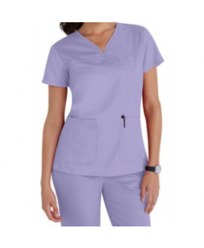 Greys Anatomy 3-pocket empire v-neck scrub top ilac 