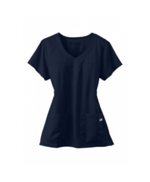 Greys Anatomy 3 pocket shaped yoke scrub top - Indigo 