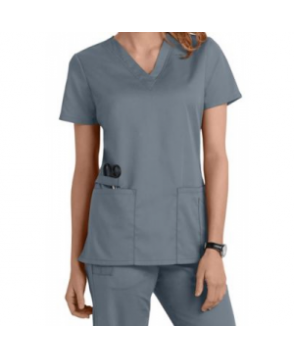 Cherokee Workwear Flex v-neck scrub top with Certainty - Grey 