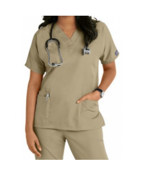 Cherokee Workwear v-neck scrub top - Dark Khaki 