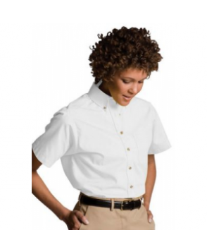 Edwards Garment short sleeve women's oxford chef shirt - White 
