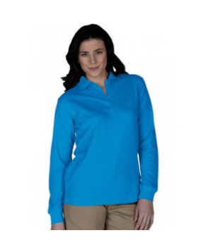 Ladies long sleeve polo arina Blue 