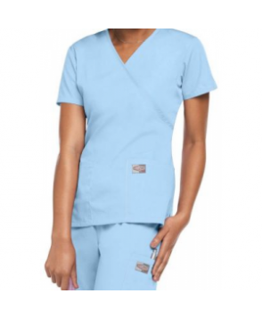 ScrubZone mock-wrap scrub top - Robins egg 