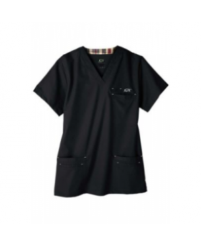 IguanaMed Mens Icon v-neck scrub top - Eclipse black/titanium 