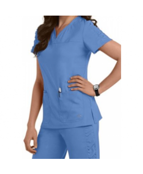 KD Lexi shirred sleeve scrub top - Ceil 