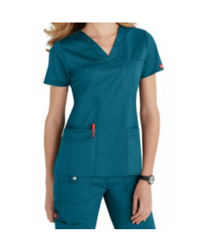 Dickies Gen Flex v-neck junior fit scrub top - Teal 