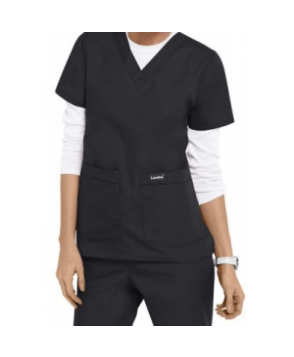 Landau v-neck medical scrub top - Graphite 