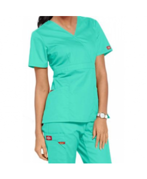 Dickies EDS signature missy fit mock wrap scrub top int Shell 