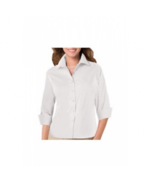 Blue Generation ladies 3/4 sleeve poplin shirt - White 