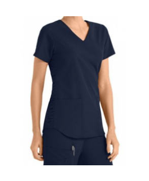 Jockey flattering solid -pocket scrub top - New Navy 
