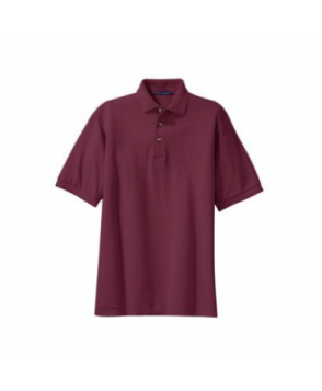 Port Authority pique knit short sleeve polo top - Burgundy 