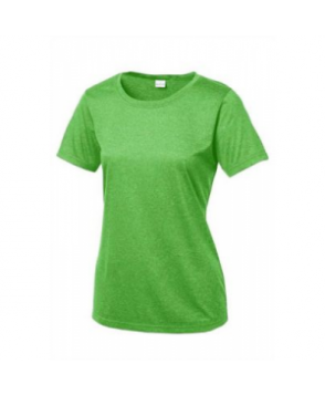 Ladies sport-tek heather contender scoop neck tee - Forest Green Heather 