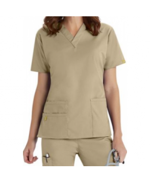 WonderWink Origins Bravo v-neck scrub top - Khaki 