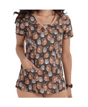 HeartSoul Hoos the Cutest print scrub top - Hoos the Cutest 