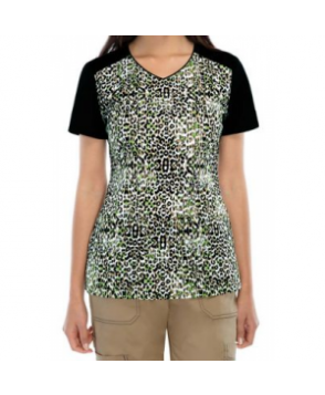 Dickies Gen Flex Textured Cheetah print scrub top - Textured Cheetah 