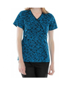 Cherokee Runway Check and Balances print scrub top - Checks and Balances 