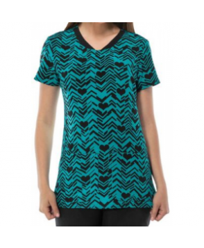HeartSoul After Your Heart teal print scrub top - After Your Heart Teal 