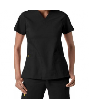 WonderWink Utility Girl v-neck multi pocket scrub top - Black 