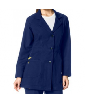 WonderWink Four-Stretch three button lab coat - Navy 