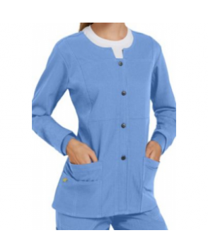 WonderWink Four-Stretch button front scrub jacket - Ceil 