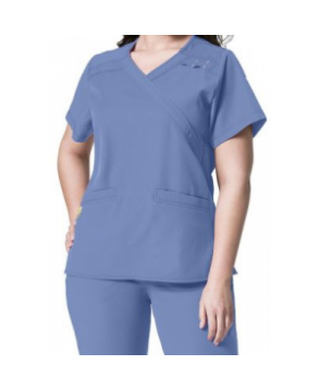 WonderWink Plus mock-wrap scrub top - Ceil - 