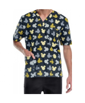 Cherokee Tooniforms Heads Above The Rest unisex print scrub top - Heads Above The Rest 