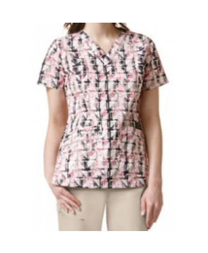 WonderFlex Sugi v-neck print scrub top UGI 