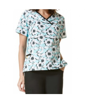 WonderWink Origins Flashmob mock wrap scrub top - Flashmob 