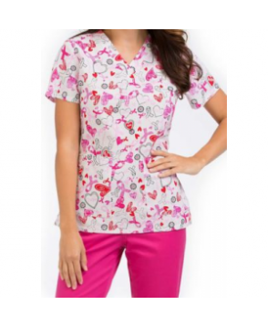 Med Couture Anna Hope For A Cure print scrub top - Hope For A Cure 